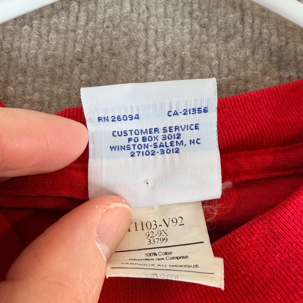 Champion Red Authentic Athletic vintage 90s T Shirt XX Large TTG - Picture 3 of 12